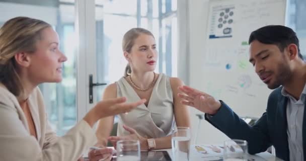 Podnikatelé Setkání Lídra Stresem Argumentem Negativní Zpětnou Vazbou Chybou Problémem — Stock video