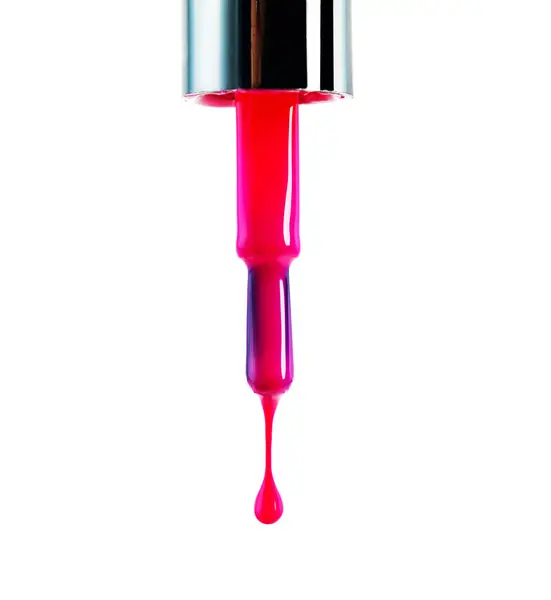Nail Polish Pink Drop Drip Studio Manicure Pedicure Art Design — Stock Photo, Image
