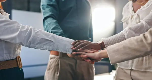 Business People Hands Together Teamwork Support Collaboration Company Goals Success — Stock Photo, Image