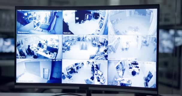 Biznes Monitorowanie Ochrona Interfejsem Ekranu Komputera Oprogramowania Nadzór Wielonarodowy System — Wideo stockowe