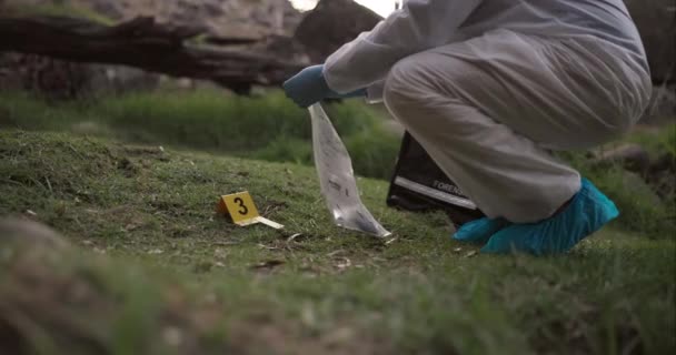 Forensic Sac Preuve Sur Les Lieux Crime Pour Enquête Dans — Video