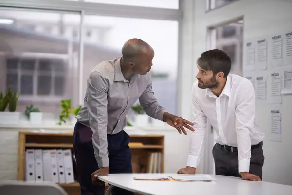 stock image Businessman, teamwork or discussion with document in office for financial planning, project strategy or meeting. Professional, employees or collaboration with paperwork for brainstorming or diversity.