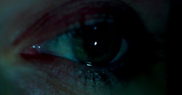 光学健康 视力等方面的人的光 大眼睛 人类的细节 虹膜和眼睛的特写 视网膜和瞳孔的感觉和意识 — 图库视频影像