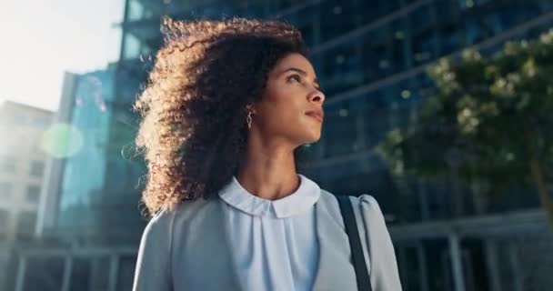 Kadın Şehir Düşünme Işe Gidip Gelme Planlama Cbd Ofis Cape — Stok video