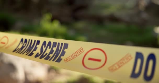 Police Ligne Jaune Scène Crime Plein Air Pour Urgence Homicide — Video