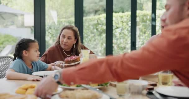 Szczęście Rodzina Lunch Jedzeniem Miłością Jedzeniem Weekendową Przerwą Związkami Dziadkowie — Wideo stockowe