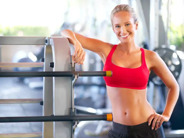 Woman Gym Workout Fitness Wellness Cardio Training Weight Exercise Athlete — Stock Photo, Image