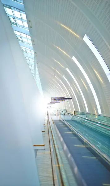 Aeropuerto Edificio Diseño Con Interior Ventana Arquitectura Futurista Para Viajes — Foto de Stock