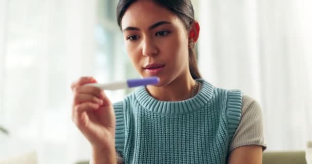 Kadın Gebelik Testi Bekleme Sonuçları Endişe Gerginlik Doğurganlık Gibi Gelecek — Stok video