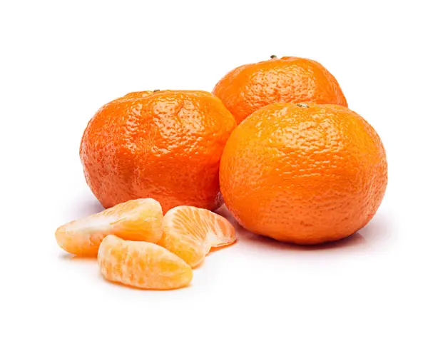Fruta Mandarina Rebanada Vitamina Dieta Nutrición Saludable Sobre Fondo Blanco — Foto de Stock