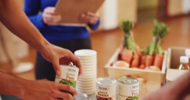 Nourriture Bénévolat Aide Aux Personnes Non Dons Société Sensibilisation Préparation — Video