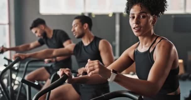 Break Fitness Portrait Woman Gym Exercise Training Health Wellness Sports — Stock Video