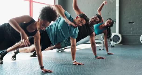 Entrenamiento Grupo Fitness Cardio Para Entrenamiento Salud Bienestar Gimnasio Estudio — Vídeos de Stock