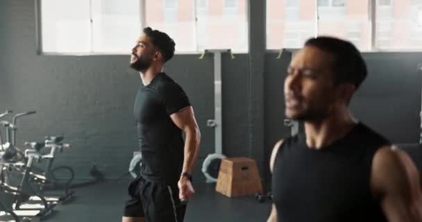 Fitness Skákání Provaz Skupina Lidí Tělocvičně Pro Zdraví Wellness Tělesné — Stock video