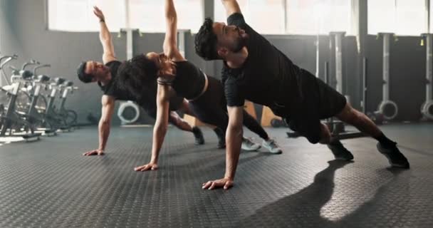 Routine Fitness Coach Avec Les Gens Pour Gym Exercice Entraînement — Video