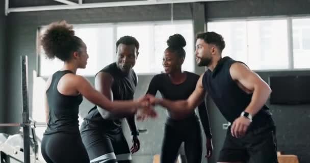 Grupa Fitness Motywacja Gromadzenia Treningu Wellness Studio Siłowni Różnorodnością Przyjaciele — Wideo stockowe