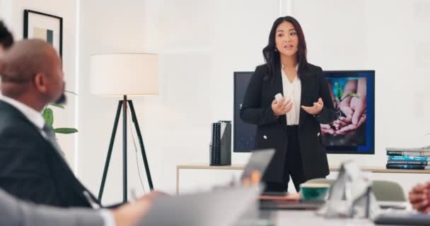 Bilgisayar Ekranı Kadın Zift Fikri Görüş Sürdürülebilirlik Stratejisi Olan Toplantı — Stok video