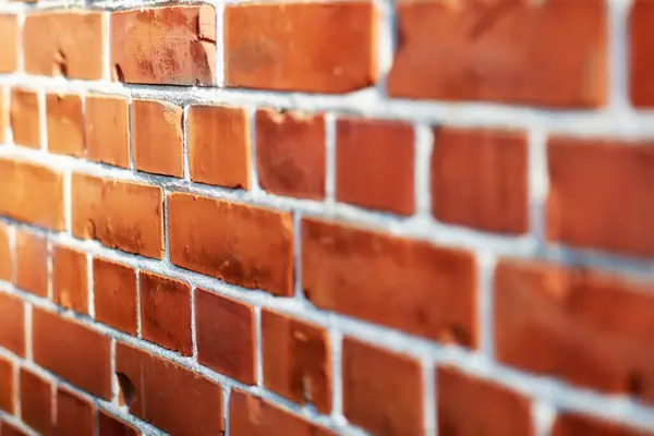 Bouwen Rood Close Van Bakstenen Muur Stad Voor Textuur Achtergrond — Stockfoto