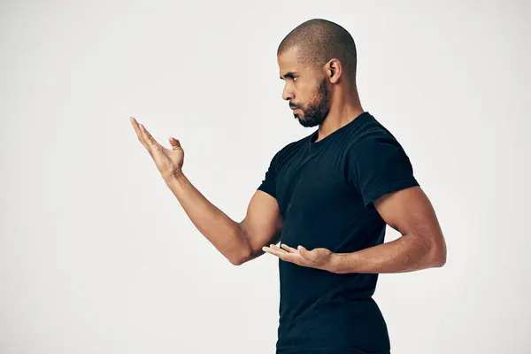 Tai Chi Exercise Man Martial Arts Training Calm Movement Hands — Stock Photo, Image