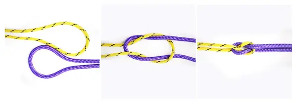 Sailor Knot How Tie Rope Tutorial Guide Info Steps Connect — Stock Photo, Image