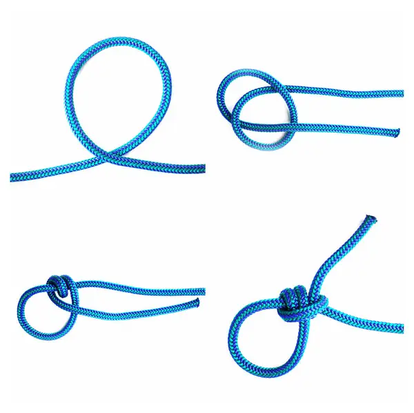 Noose Knot How Tie Rope Tutorial Guide Instruction Steps Connect — Stock Photo, Image