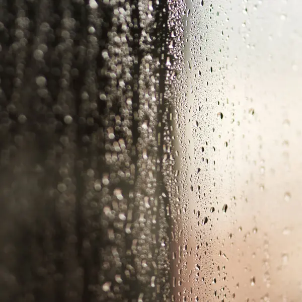 Glas Water Regendruppels Met Stoom Het Oppervlak Textuur Behang Screensaver — Stockfoto