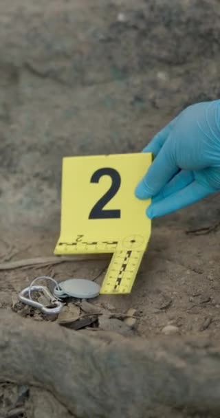 Кількість Руки Докази Місці Злочину Розслідування Нещасного Випадку Ознайомлення Вирішенням Ліцензійні Стокові Відео