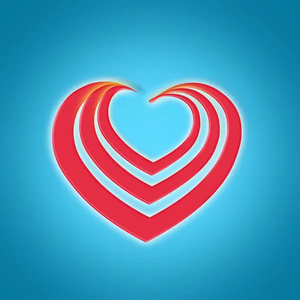 Иллюстрация Сердце Творческий Символ Любви Преданности Заботы Синего Фона Форма — стоковое фото