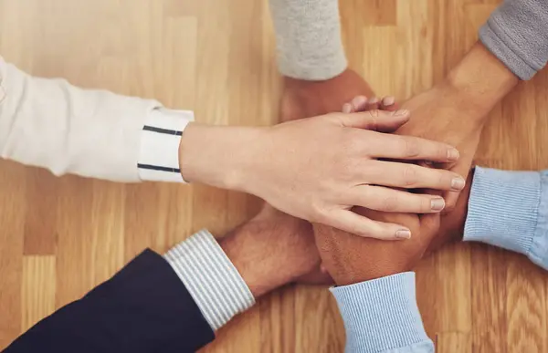 Business People Hands Stack Teamwork Partnership Startup Support Trust Solidarity — Stock Photo, Image
