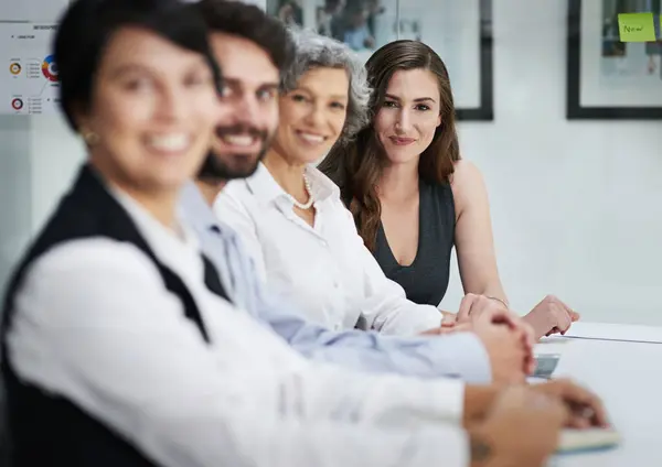 Portrait Business Woman Meeting Office Staff Teamwork Collaboration Planning Company — Stock Photo, Image