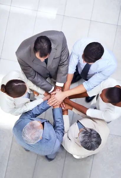Business People Together Huddle Hands Pile Community Support Unity Colleagues — Stock Photo, Image