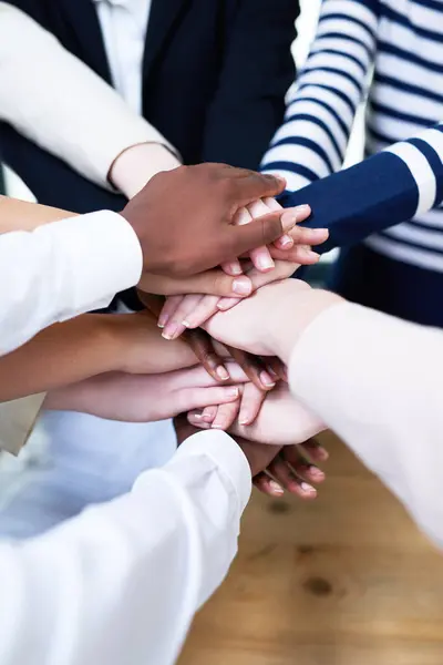 Diversity Hands Collaboration Office Synergy Cooperation Company Success Partnership Support — Stock Photo, Image