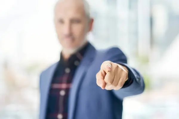 Hand Hiring Businessman Pointing Recruitment Application Invite You Opportunity Onboarding — Stock Photo, Image
