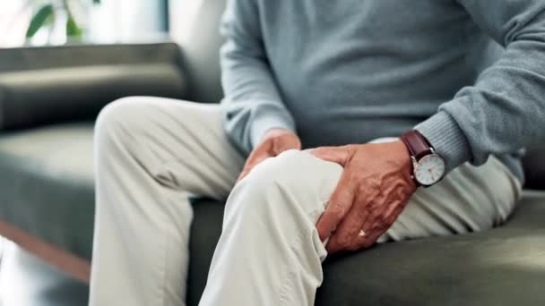 Dolore Alle Gambe Artrite Divano Con Anziani Con Osteoporosi Stress — Video Stock
