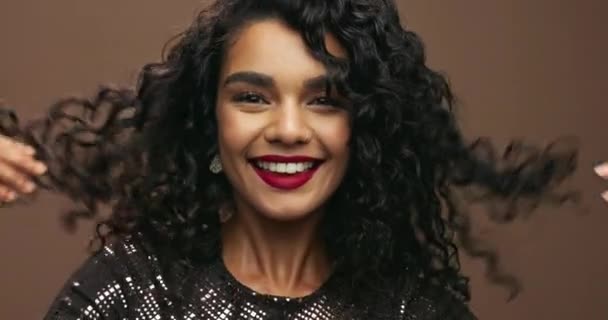 Glad Kvinde Makeup Skønhed Med Mode Til Glamour Stil Eller – Stock-video