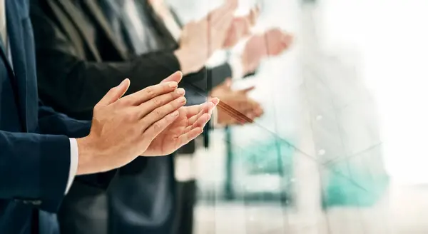 Hands Clapping Team Business Event Celebration Merger Company Corporate Collaboration Stock Picture