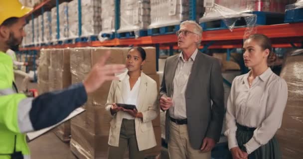Lager Møde Gruppe Forretningsfolk Tale B2B Samarbejde Service Eller Logistik – Stock-video