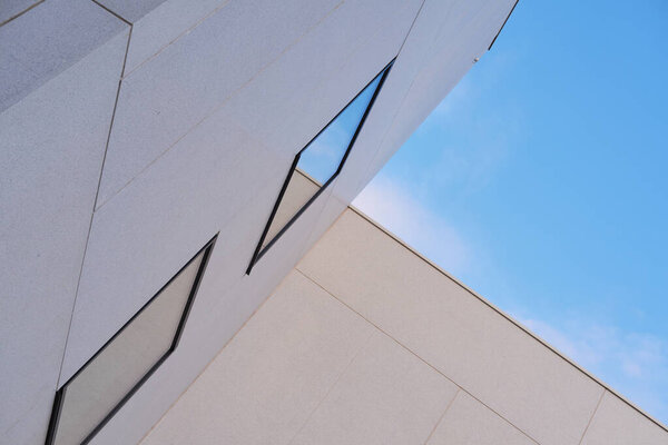 Arquitectura Exterior Ventana Con Apartamento Ciudad Para Residencial Hormigón Villa — Foto de Stock