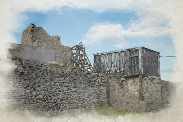 Pintura Digital Acuarela Magpie Mine Una Mina Abandonada Desuso Plomo — Foto de Stock