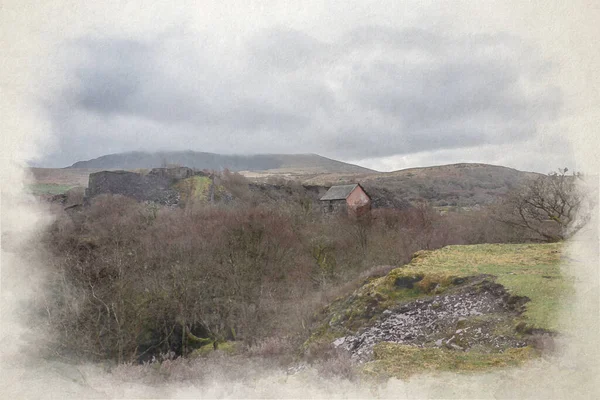 Dorothea Slate Quarry Nantlle Valley Gwynedd Ngiltere Terk Edilmiş Cornish — Stok fotoğraf