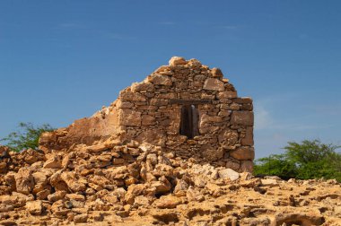 Balıkçı köyünün terk edilmiş kalıntıları Curral Velho, Boa Vista, Cape Verde.