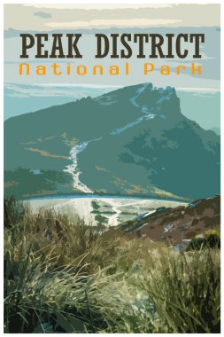 Hamamböcekleri, Staffordshire nostaljik nostaljik kış yolculuğu poster konsepti Peak District Ulusal Parkı, İngiltere, Çalışma Projeleri Yönetimi tarzı.