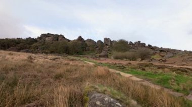 The Roaches in the Peak District Ulusal Parkı, Staffordshire, İngiltere kırsal manzara manzarası.