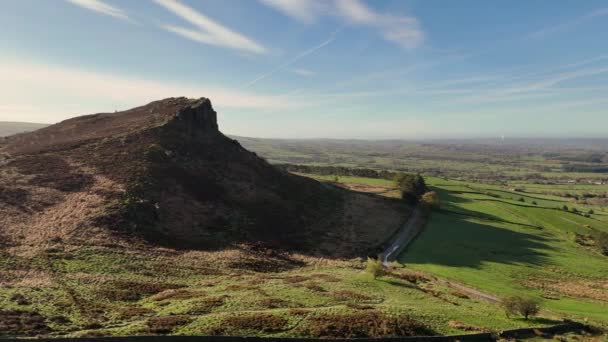 Aerial Drone Footage Roaches Peak District National Park — Stock Video