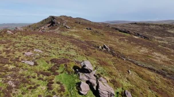 Aerial Drone Footage Roaches Peak District National Park — Stock Video