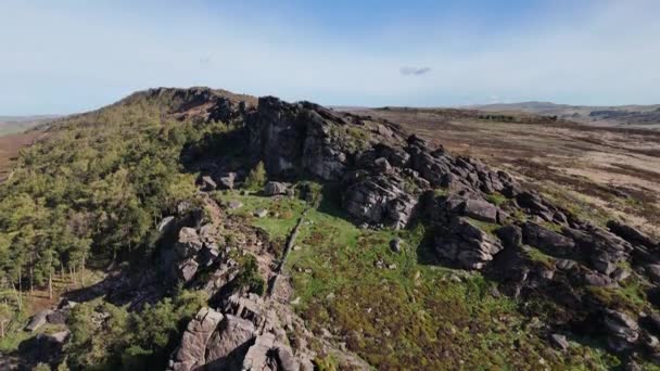 Nagranie Drona Ukazujące Zdjęcie Parku Narodowego Peak District Staffordshire — Wideo stockowe