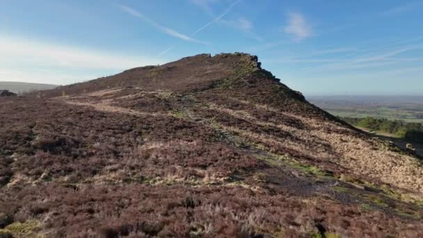 Film Drone Vlucht Het Nationaal Park Peak District Landelijk Landschap — Stockvideo