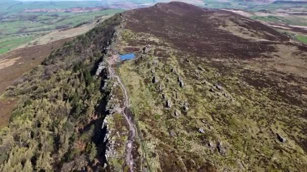 Imágenes Cinematográficas Drones Aéreos Roaches Parque Nacional Peak District Staffordshire — Vídeo de stock