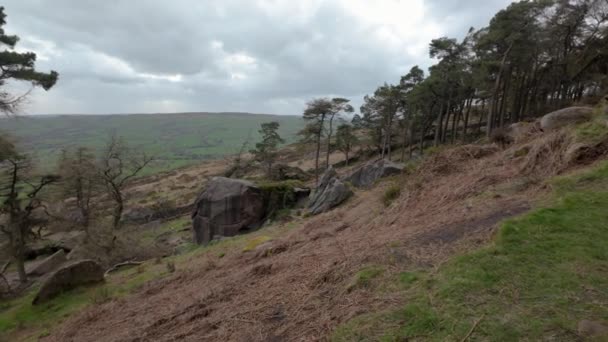 Panorama Révélation Campagne Britannique Dans Peak District National Park Staffordshire — Video