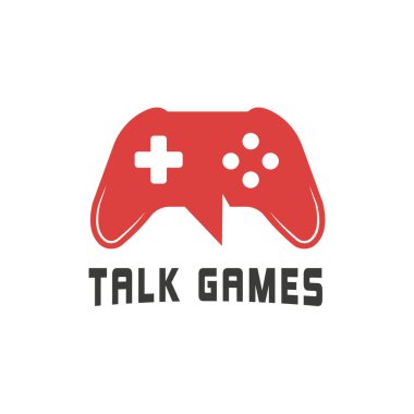 Game Stick Şablonu tasarım konuşma vektör oyun logosu, dijital teknoloji, modern eğlence. Eğlenceli oyun